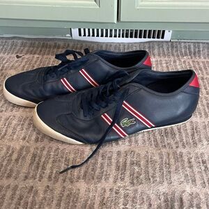 Lacoste Mens Alligator Logo Tourelle HS SPM Sneaker Shoes Navy Blue Size 12